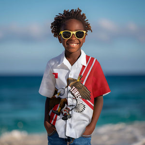 Personalized Tunisia Soccer Kid Hawaiian Shirt Tunisia Flag Eagle Football Mascot