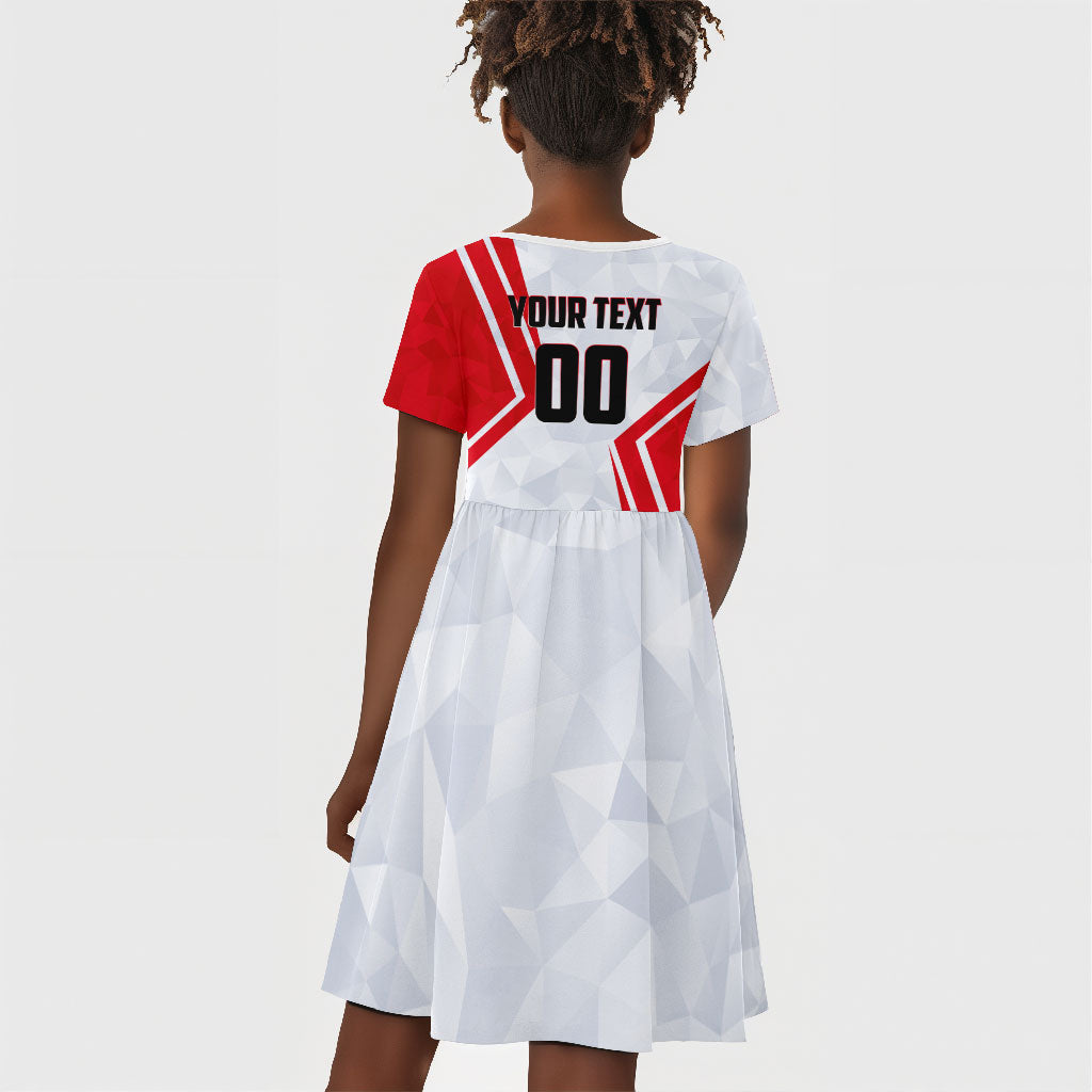 Personalized Tunisia Soccer Kid Short Sleeve Dress Tunisia Flag Eagle Football Mascot