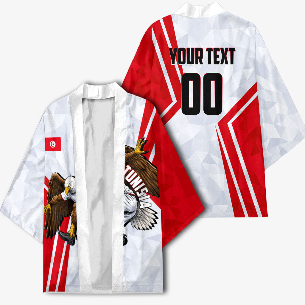 Personalized Tunisia Soccer Kimono Tunisia Flag Eagle Football Mascot