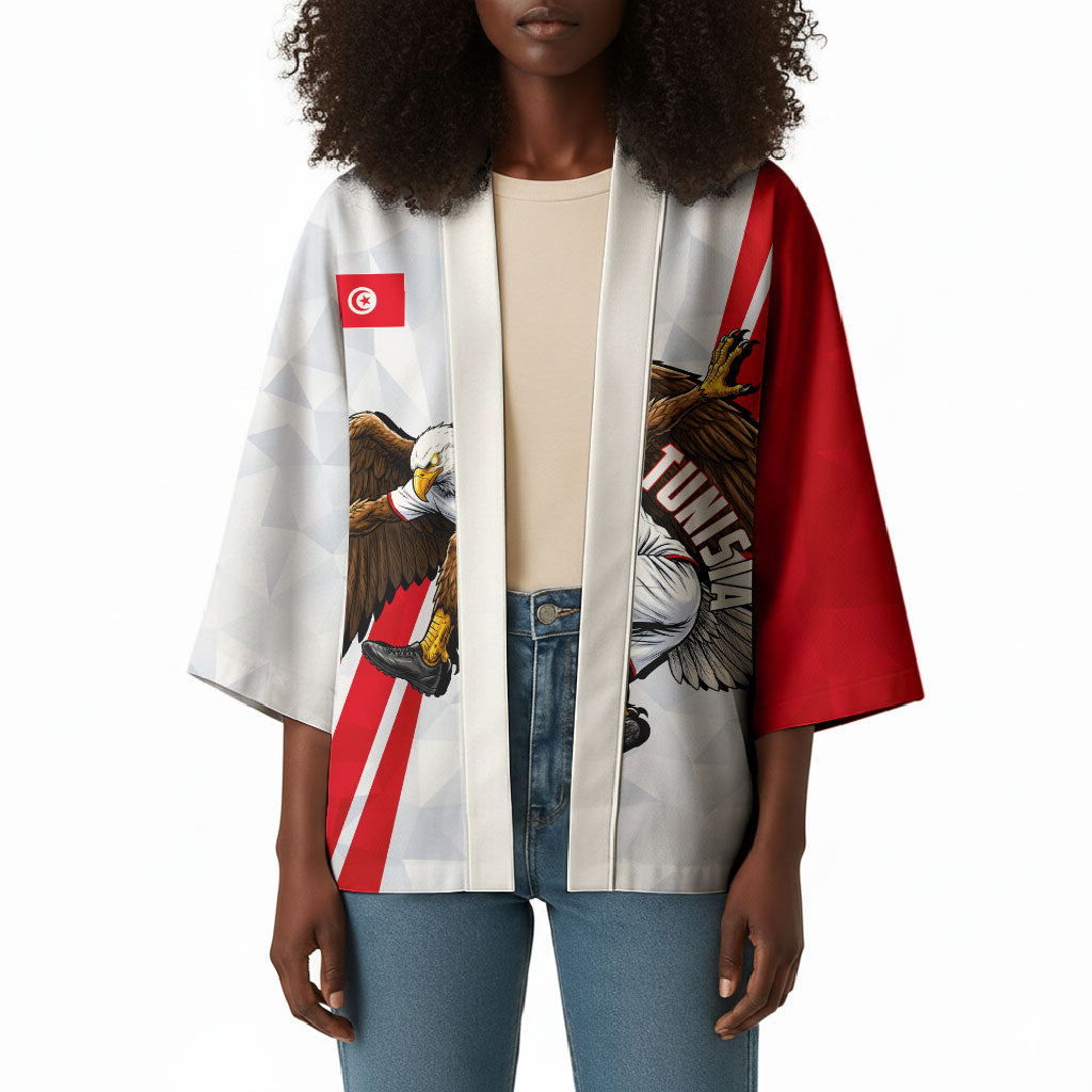 Personalized Tunisia Soccer Kimono Tunisia Flag Eagle Football Mascot