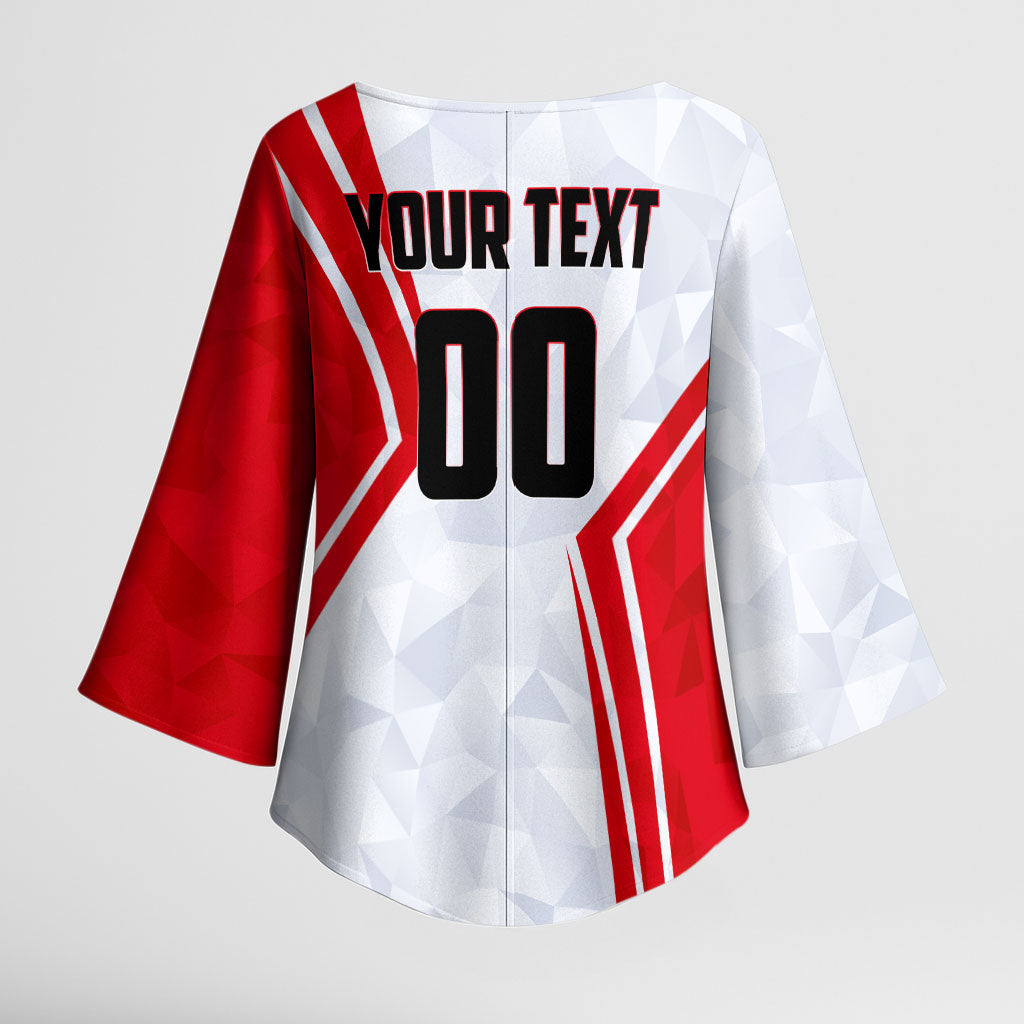 Personalized Tunisia Soccer Kimono Sleeve Blouse Tunisia Flag Eagle Football Mascot