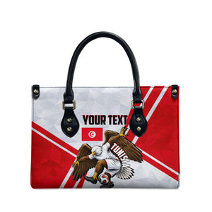 Personalized Tunisia Soccer Leather Bag Tunisia Flag Eagle Football Mascot