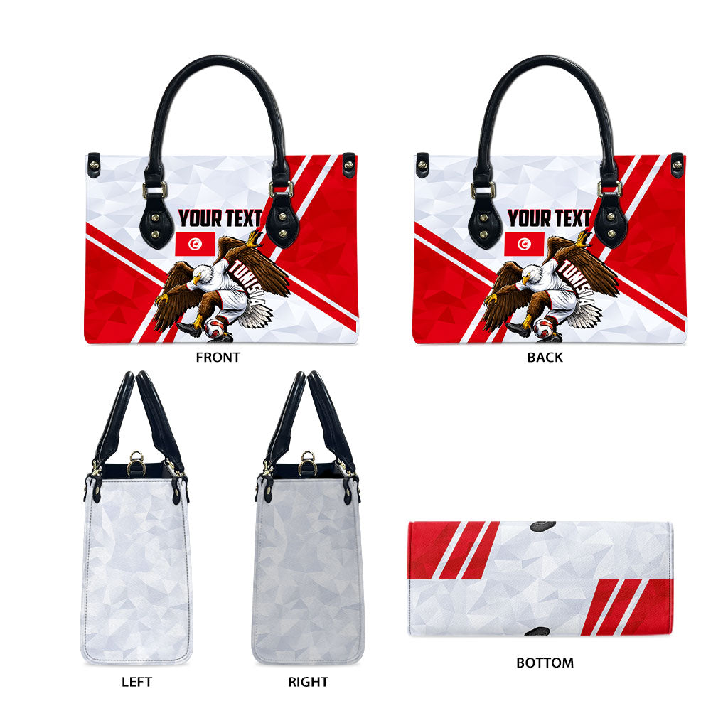 Personalized Tunisia Soccer Leather Bag Tunisia Flag Eagle Football Mascot
