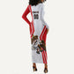 Personalized Tunisia Soccer Long Sleeve Bodycon Dress Tunisia Flag Eagle Football Mascot
