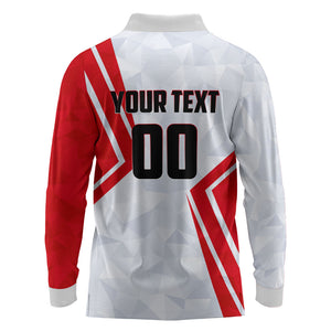 Personalized Tunisia Soccer Long Sleeve Polo Shirt Tunisia Flag Eagle Football Mascot