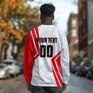 Personalized Tunisia Soccer Long Sleeve Shirt Tunisia Flag Eagle Football Mascot