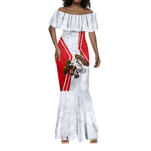 Personalized Tunisia Soccer Mermaid Dress Tunisia Flag Eagle Football Mascot