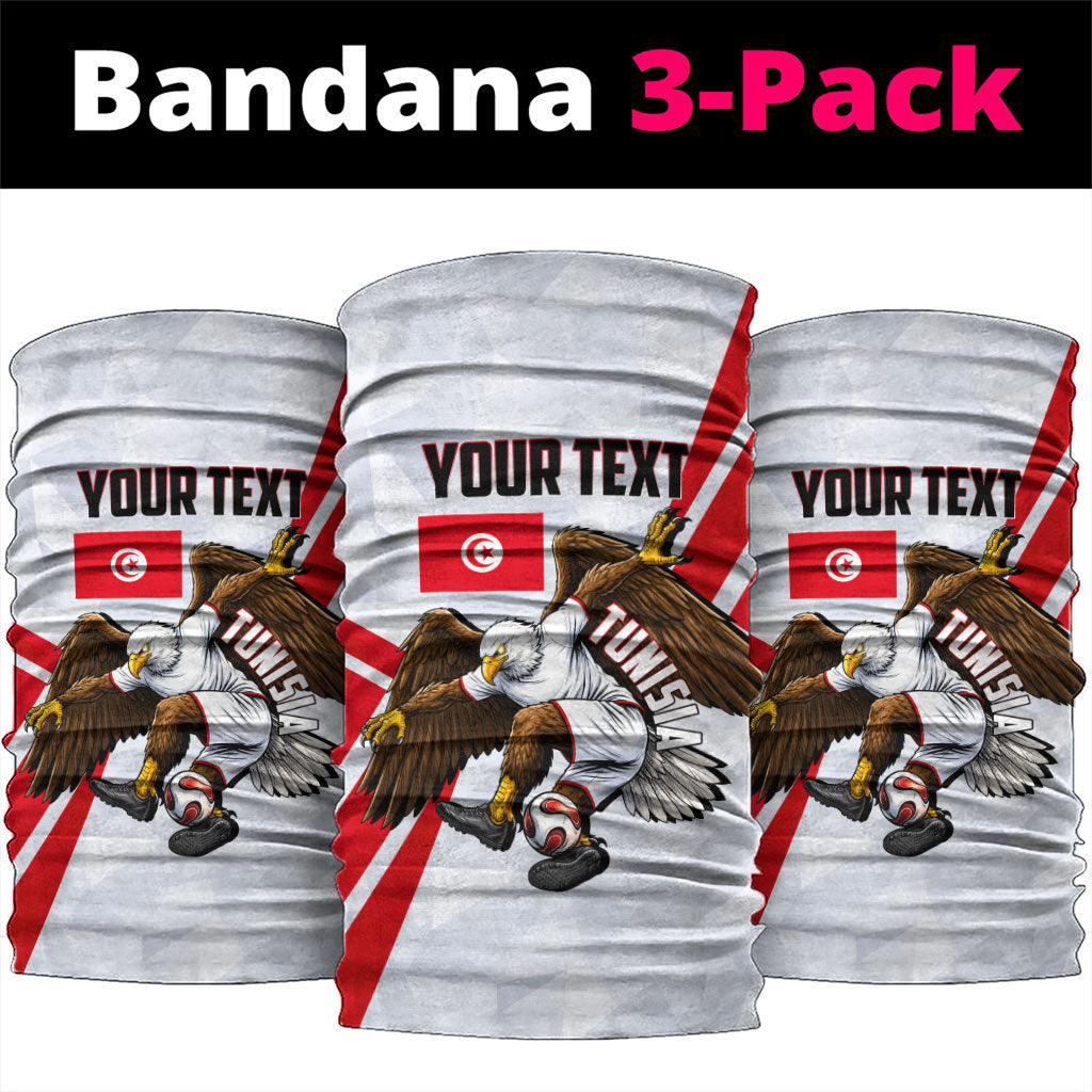Personalized Tunisia Soccer Neck Gaiter Tunisia Flag Eagle Football Mascot