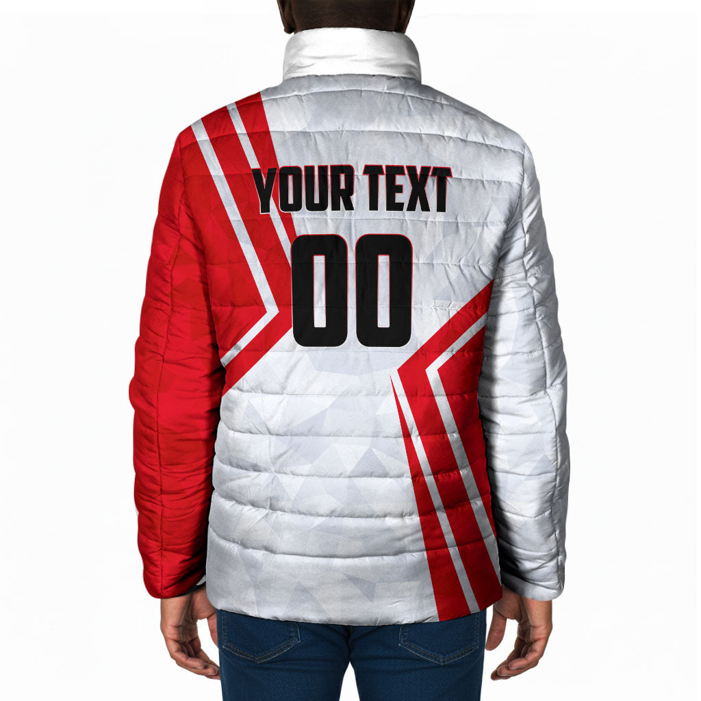 Personalized Tunisia Soccer Padded Jacket Tunisia Flag Eagle Football Mascot
