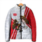 Personalized Tunisia Soccer Padded Jacket Tunisia Flag Eagle Football Mascot