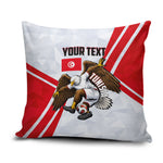 Personalized Tunisia Soccer Pillow Cover Tunisia Flag Eagle Football Mascot