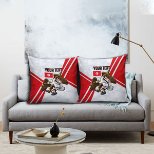 Personalized Tunisia Soccer Pillow Cover Tunisia Flag Eagle Football Mascot