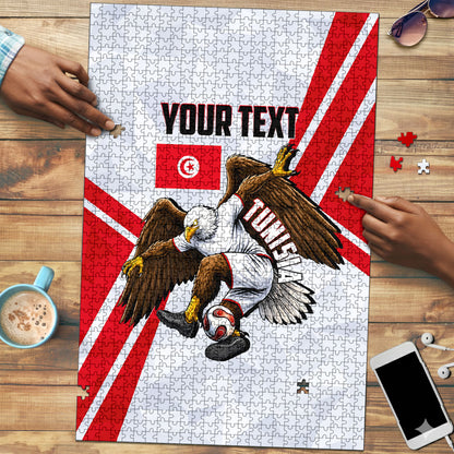 Personalized Tunisia Soccer Puzzle Tunisia Flag Eagle Football Mascot