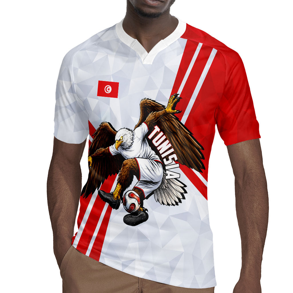 Personalized Tunisia Soccer Rugby Jersey Tunisia Flag Eagle Football Mascot