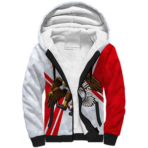 Personalized Tunisia Soccer Sherpa Hoodie Tunisia Flag Eagle Football Mascot