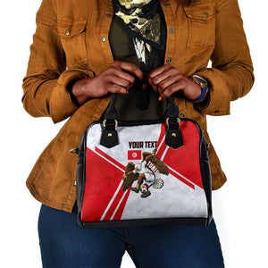 Personalized Tunisia Soccer Shoulder Handbag Tunisia Flag Eagle Football Mascot