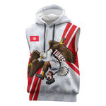 Personalized Tunisia Soccer Sleeveless Hoodie Tunisia Flag Eagle Football Mascot