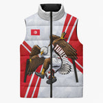 Personalized Tunisia Soccer Sleeveless Puffer Jacket Tunisia Flag Eagle Football Mascot