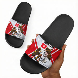 Personalized Tunisia Soccer Slide Sandals Tunisia Flag Eagle Football Mascot