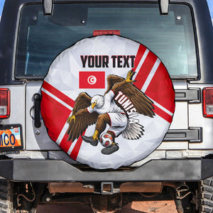 Personalized Tunisia Soccer Spare Tire Cover Tunisia Flag Eagle Football Mascot