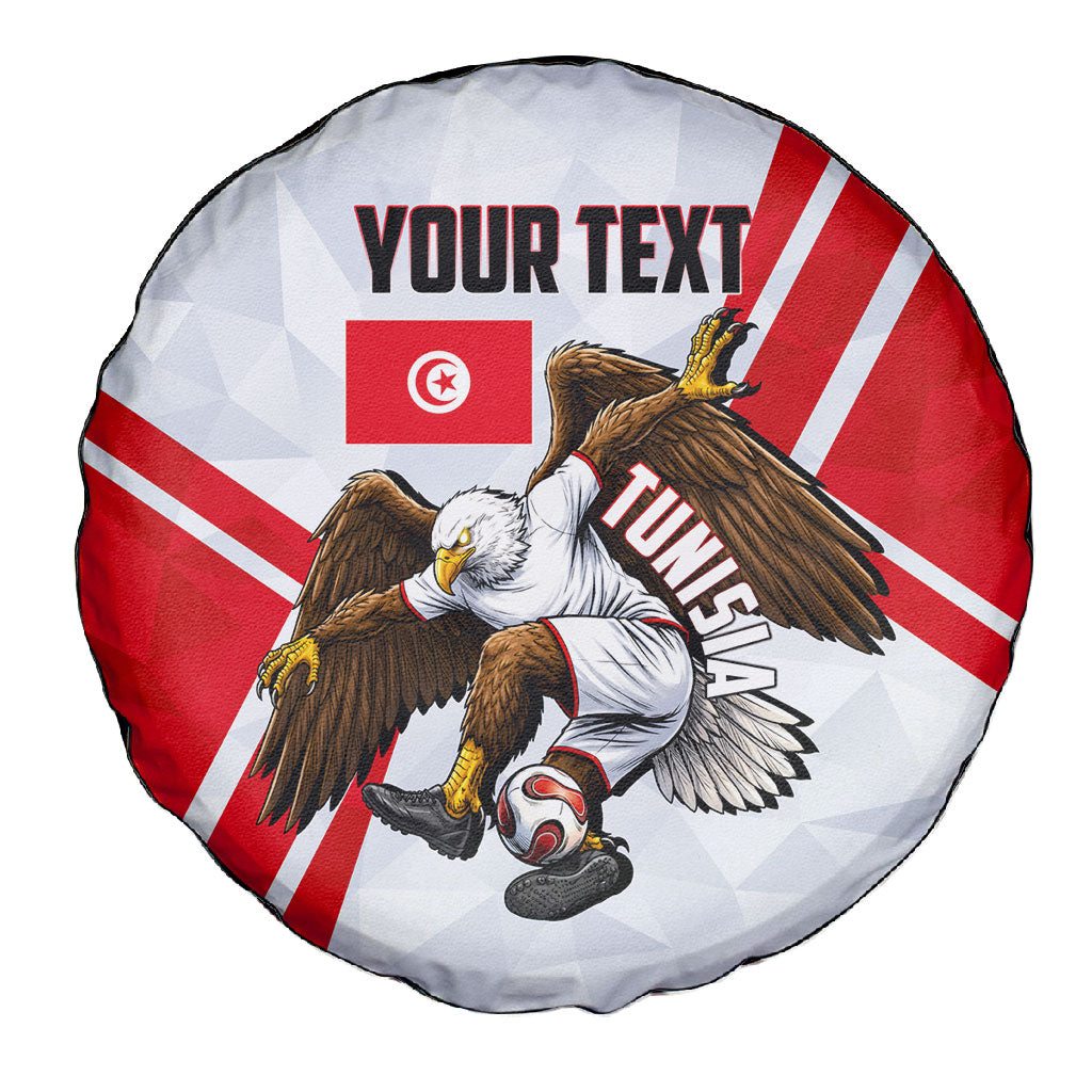 Personalized Tunisia Soccer Spare Tire Cover Tunisia Flag Eagle Football Mascot