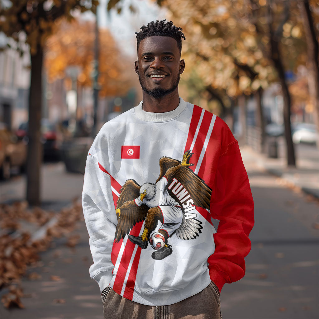 Personalized Tunisia Soccer Sweatshirt Tunisia Flag Eagle Football Mascot
