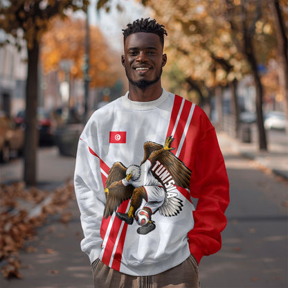 Personalized Tunisia Soccer Sweatshirt Tunisia Flag Eagle Football Mascot