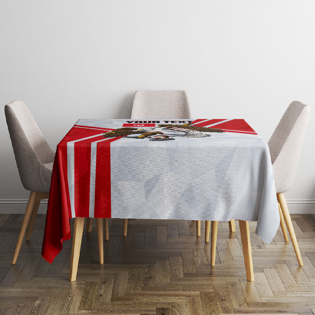 Personalized Tunisia Soccer Tablecloth Tunisia Flag Eagle Football Mascot