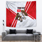 Personalized Tunisia Soccer Tapestry Tunisia Flag Eagle Football Mascot