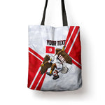 Personalized Tunisia Soccer Tote Bag Tunisia Flag Eagle Football Mascot