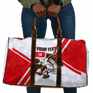 Personalized Tunisia Soccer Travel Bag Tunisia Flag Eagle Football Mascot