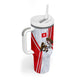 Personalized Tunisia Soccer Tumbler With Handle Tunisia Flag Eagle Football Mascot