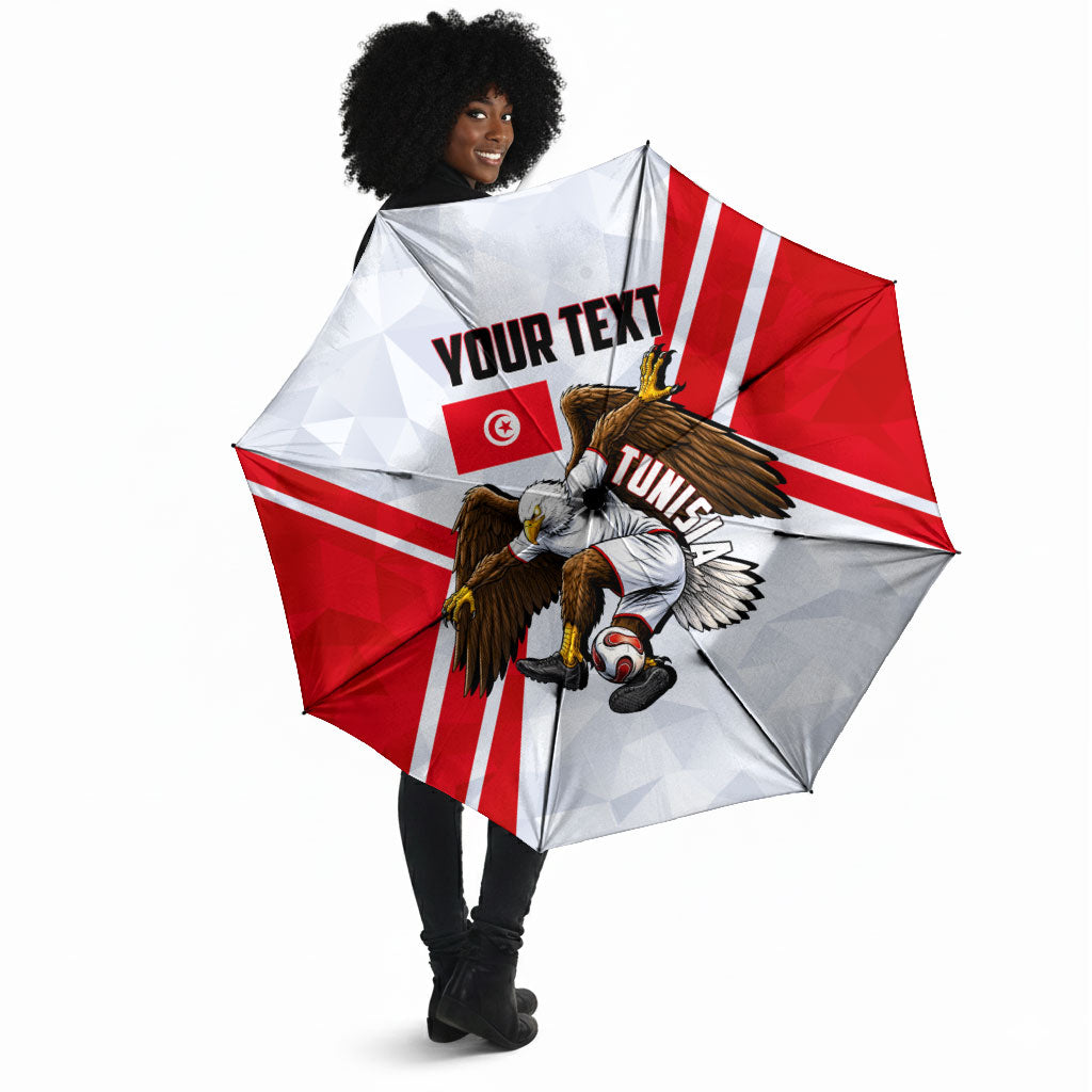 Personalized Tunisia Soccer Umbrella Tunisia Flag Eagle Football Mascot