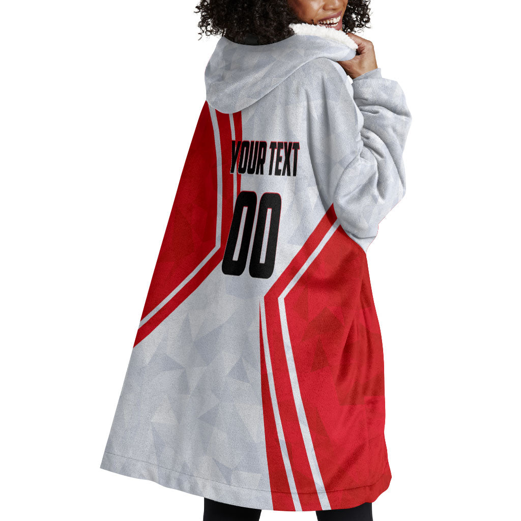 Personalized Tunisia Soccer Wearable Blanket Hoodie Tunisia Flag Eagle Football Mascot