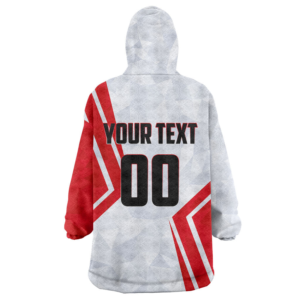 Personalized Tunisia Soccer Wearable Blanket Hoodie Tunisia Flag Eagle Football Mascot