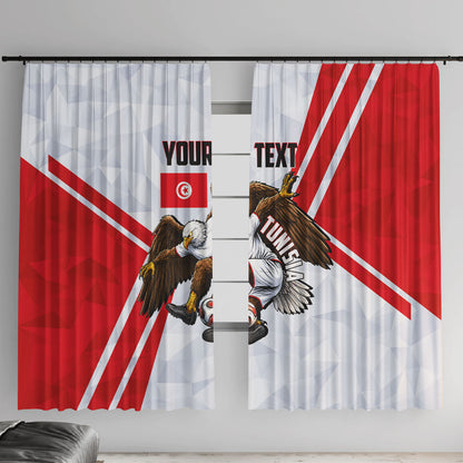 Personalized Tunisia Soccer Window Curtain Tunisia Flag Eagle Football Mascot