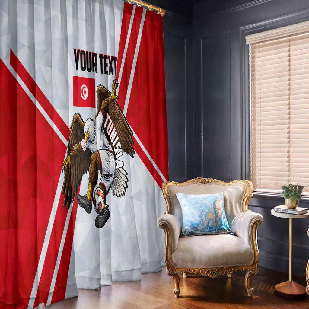 Personalized Tunisia Soccer Window Curtain Tunisia Flag Eagle Football Mascot