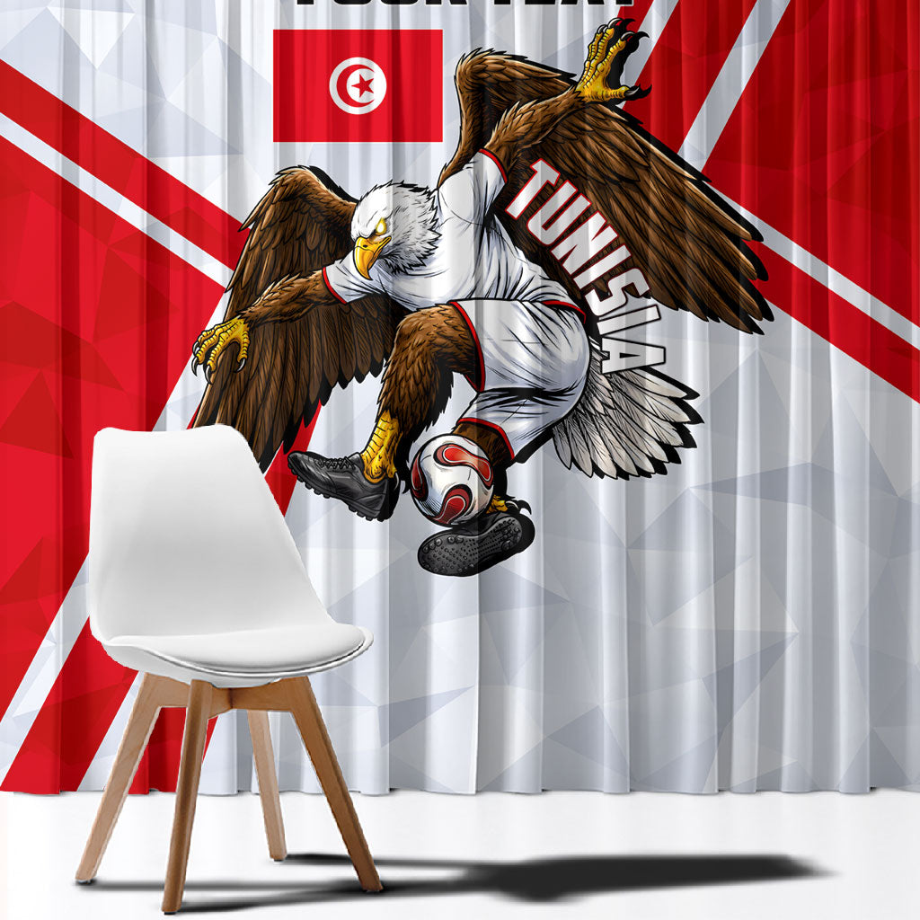 Personalized Tunisia Soccer Window Curtain Tunisia Flag Eagle Football Mascot