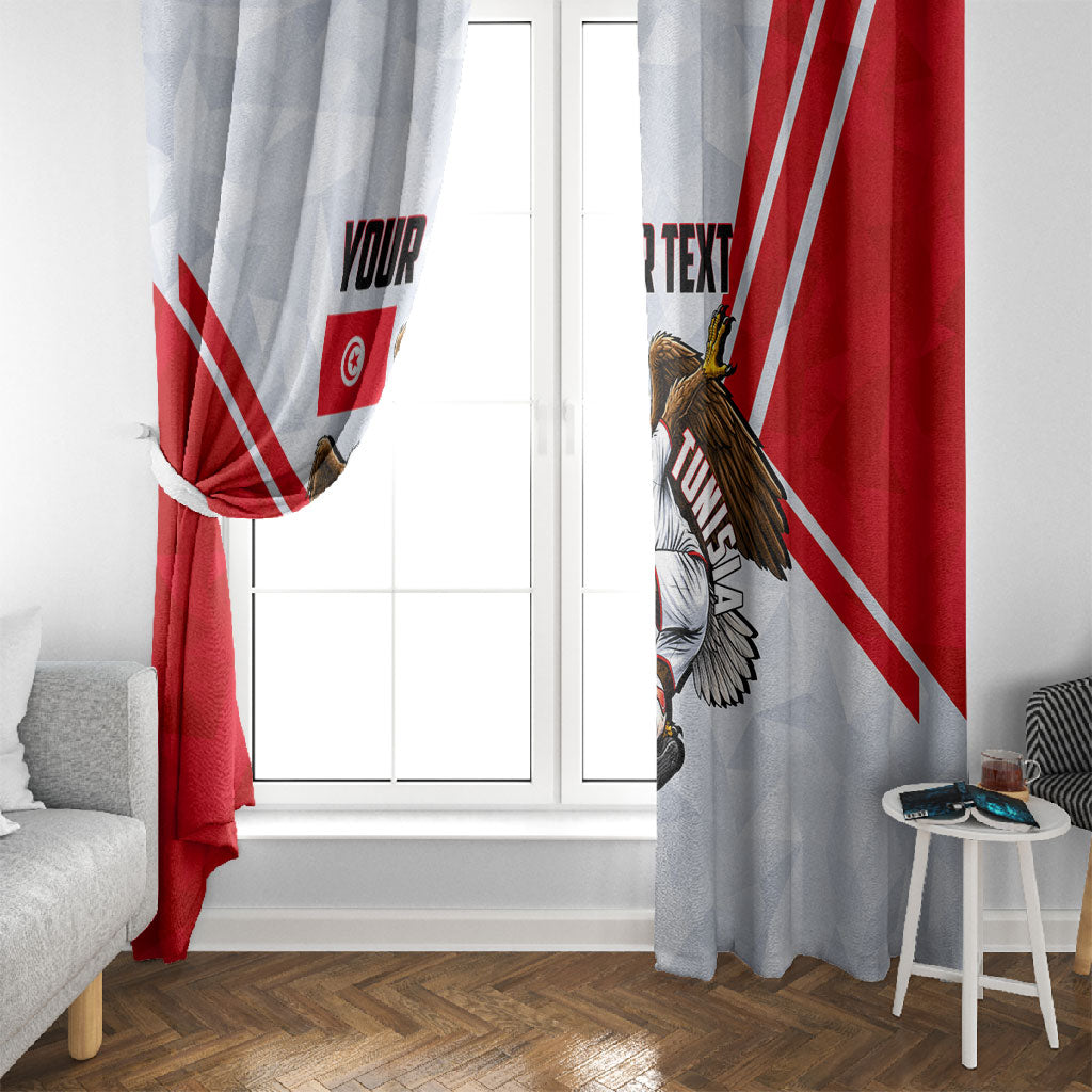 Personalized Tunisia Soccer Window Curtain Tunisia Flag Eagle Football Mascot