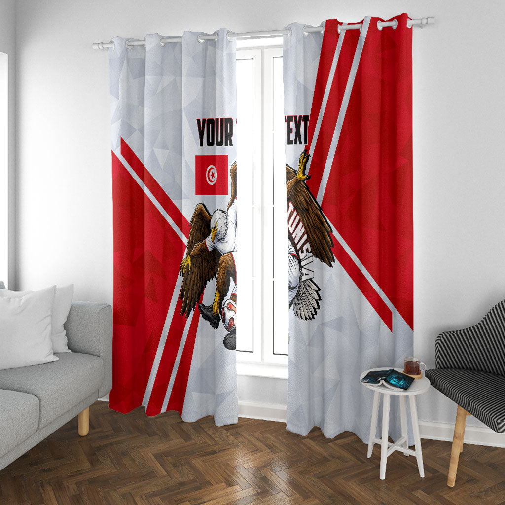 Personalized Tunisia Soccer Window Curtain Tunisia Flag Eagle Football Mascot