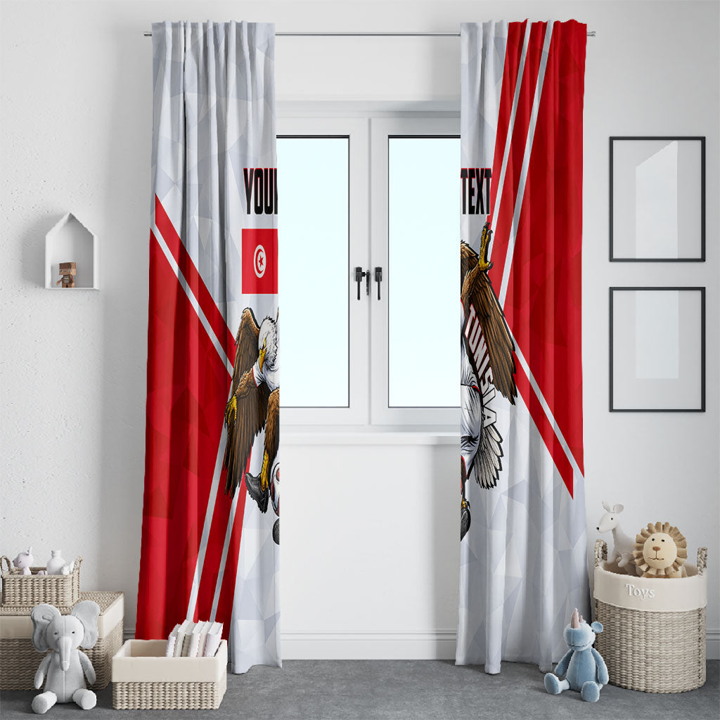 Personalized Tunisia Soccer Window Curtain Tunisia Flag Eagle Football Mascot