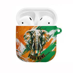 Personalized Ivory Coast Football AirPods Case Elephant Football Splatter Art