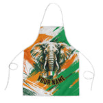 Personalized Ivory Coast Football Apron Elephant Football Splatter Art