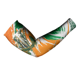 Personalized Ivory Coast Football Arm Sleeves Elephant Football Splatter Art