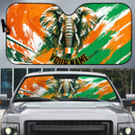 Personalized Ivory Coast Football Auto Sun Shade Elephant Football Splatter Art