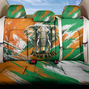 Personalized Ivory Coast Football Back Car Seat Cover Elephant Football Splatter Art