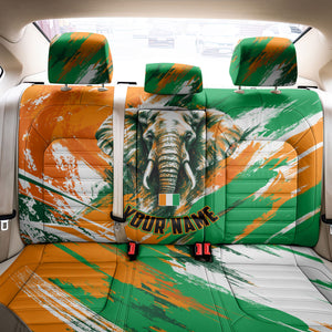 Personalized Ivory Coast Football Back Car Seat Cover Elephant Football Splatter Art