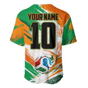 Personalized Ivory Coast Football Baseball Jersey Elephant Football Splatter Art