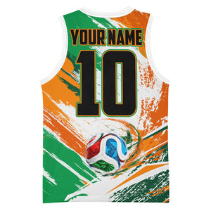 Personalized Ivory Coast Football Basketball Jersey Elephant Football Splatter Art