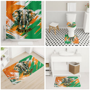 Personalized Ivory Coast Football Bathroom Set Elephant Football Splatter Art
